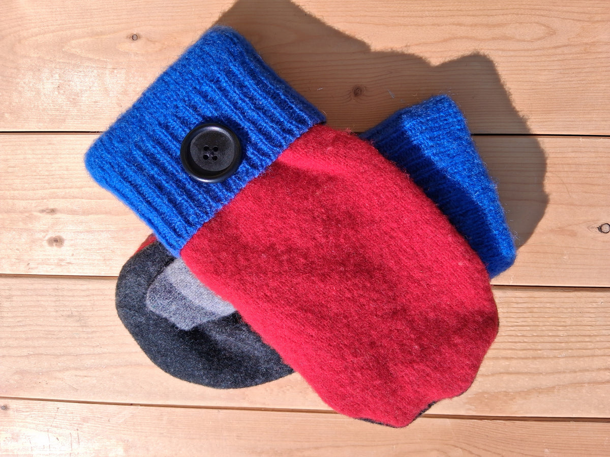 Felted Wool Mittens with Fleece Lining