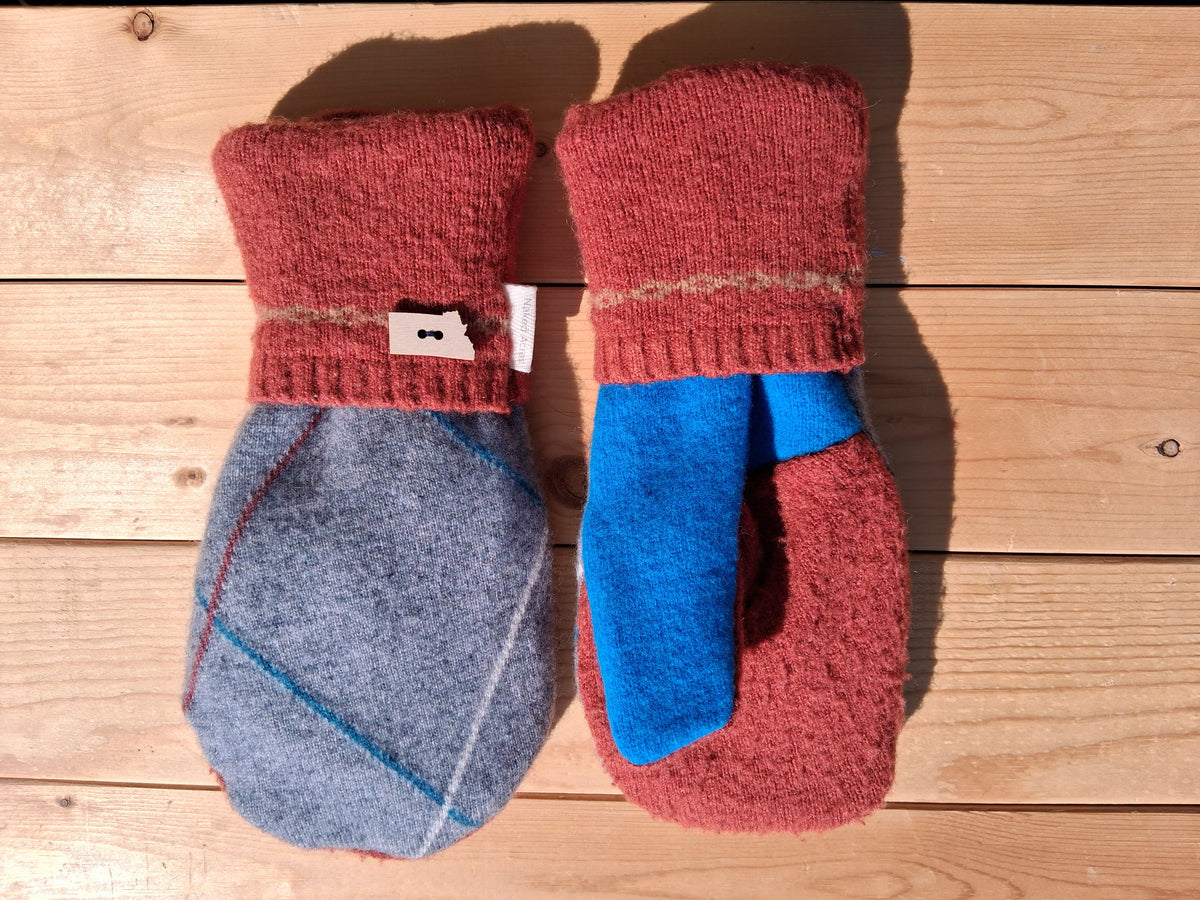 Felted Wool Mittens with Fleece Lining