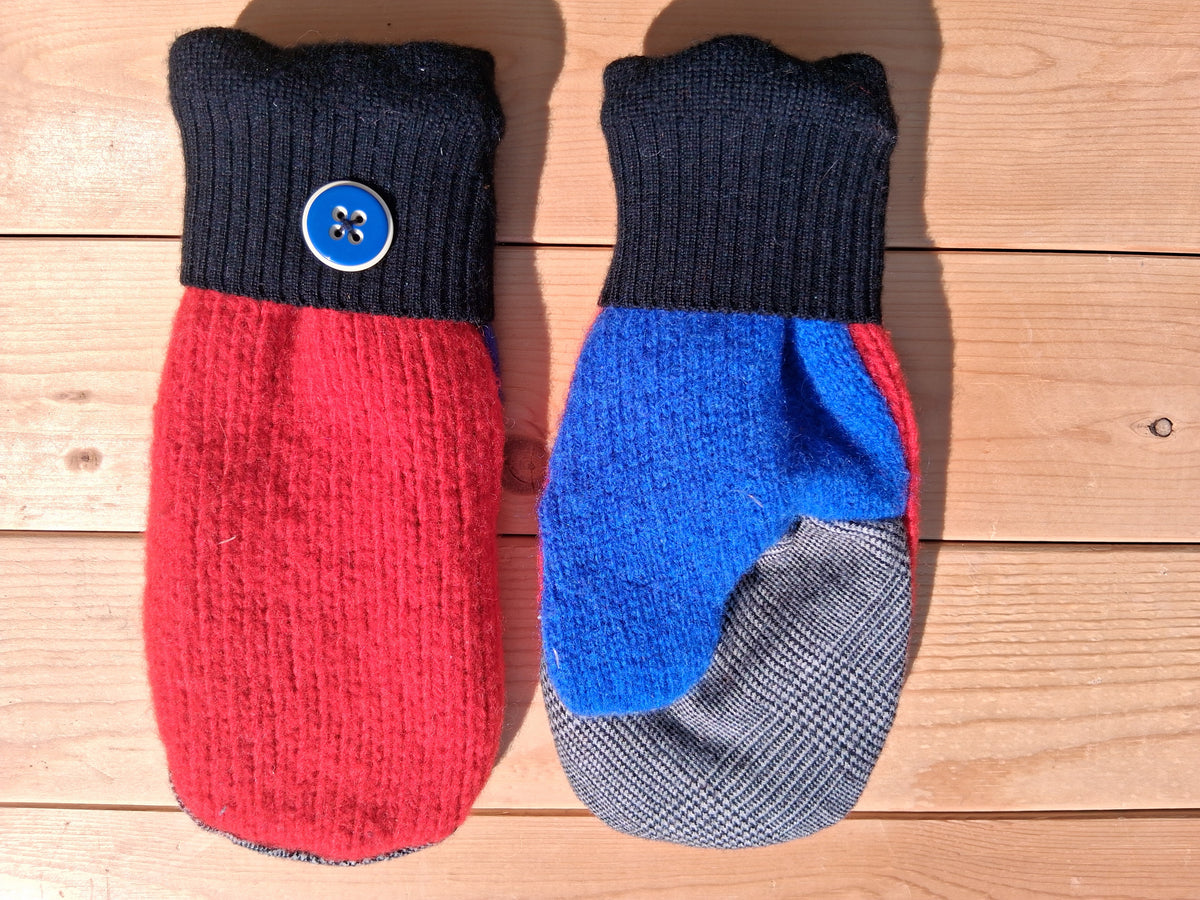 Felted Wool Mittens with Fleece Lining