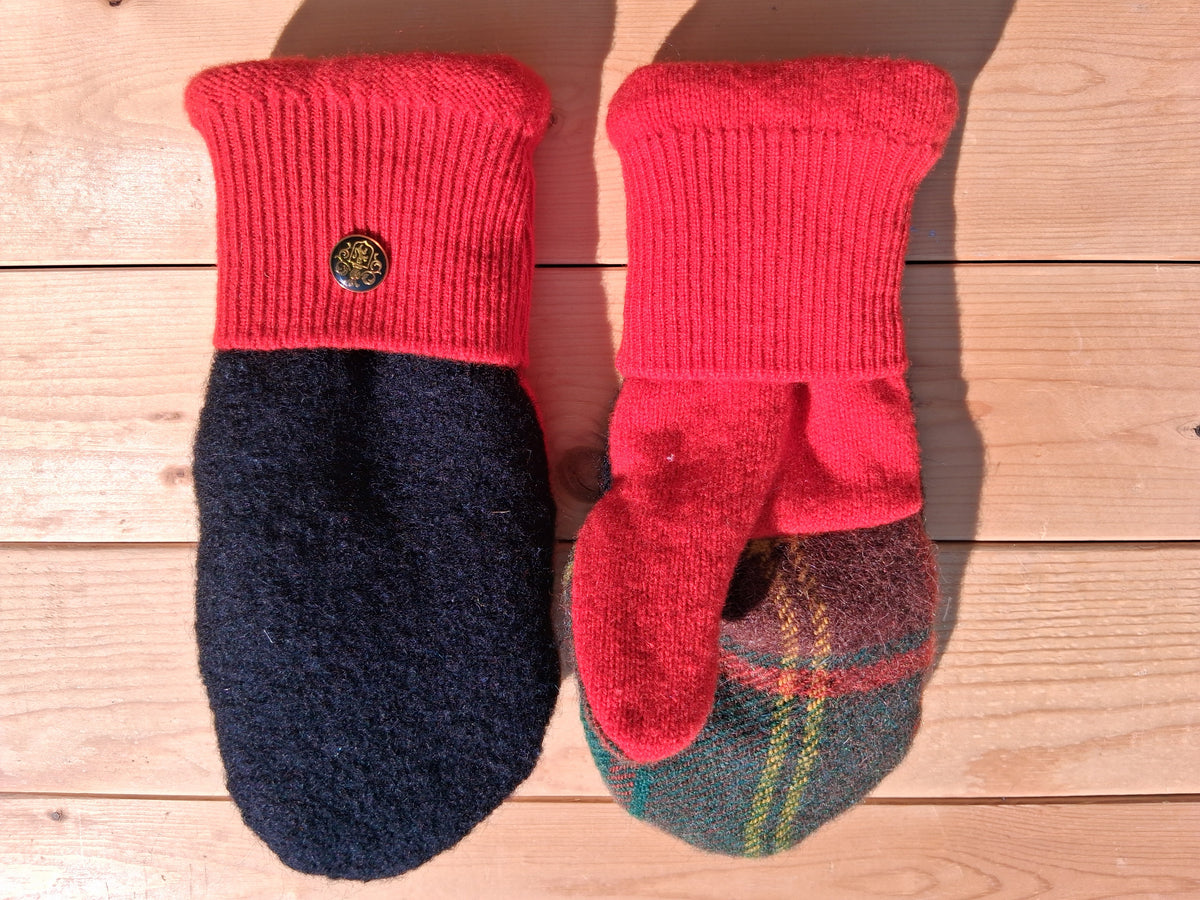 Felted Wool Mittens with Fleece Lining