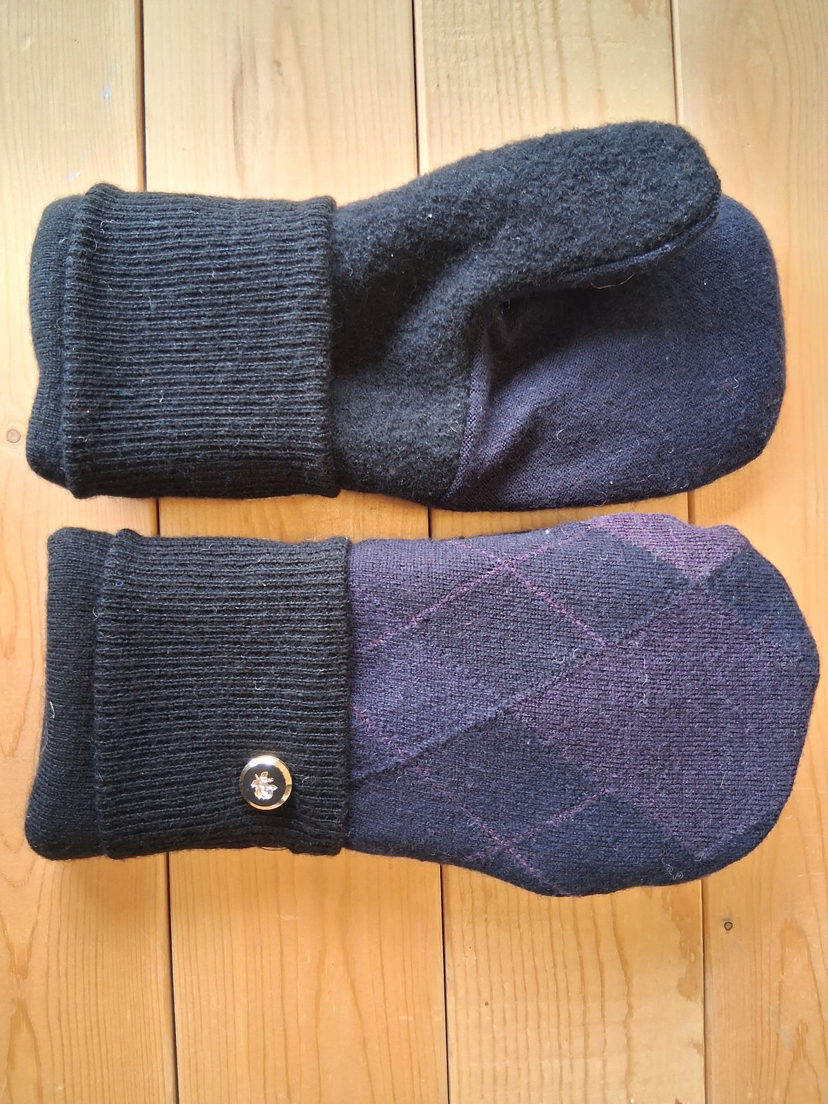 Felted Wool Mittens with Fleece Lining