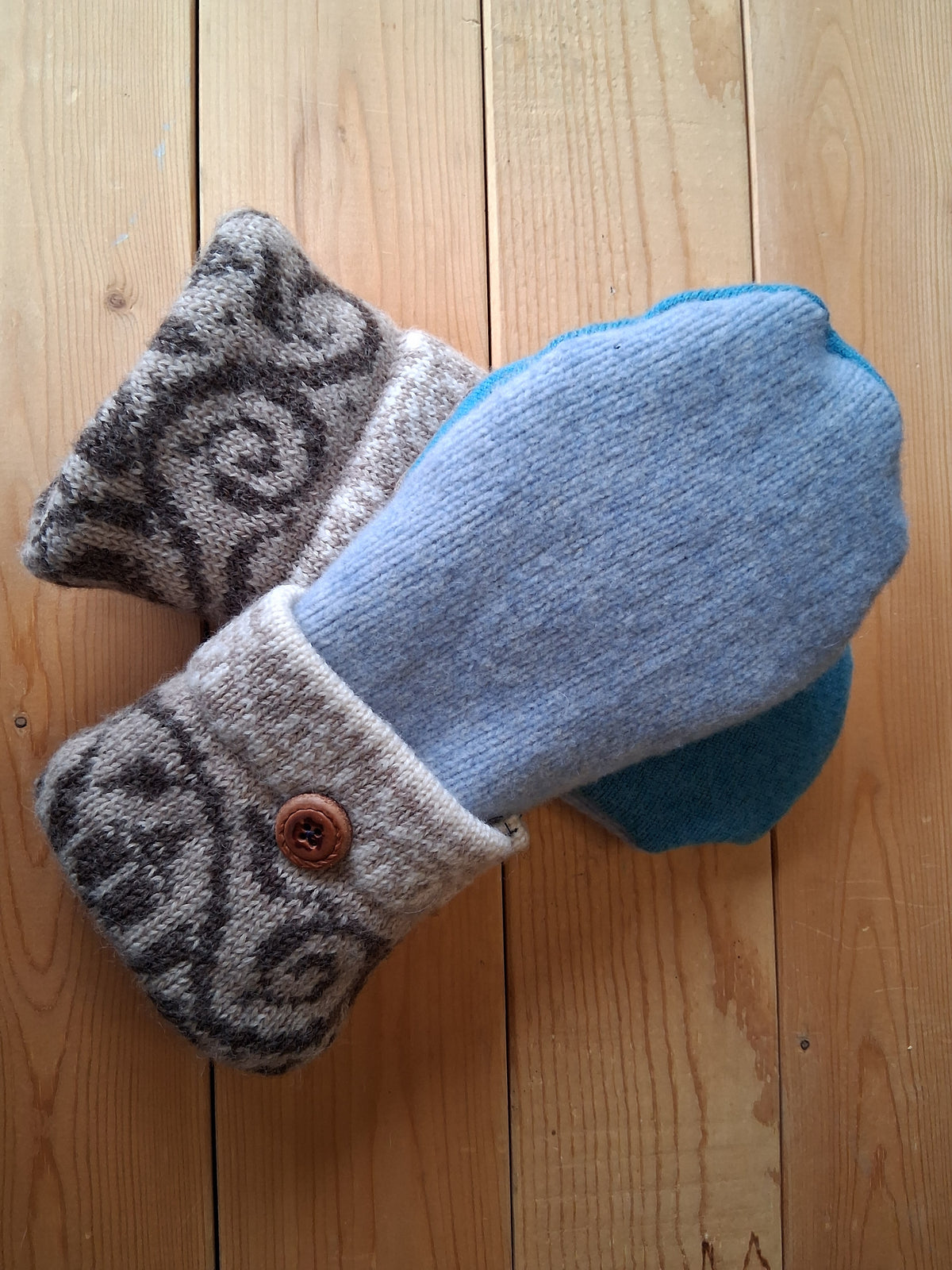 Felted Wool Mittens with Fleece Lining