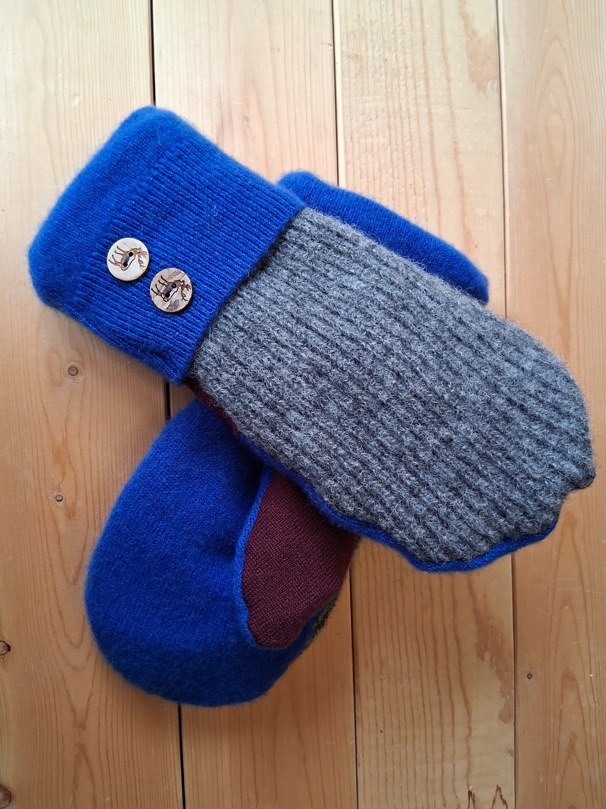 Felted Wool Mittens with Fleece Lining