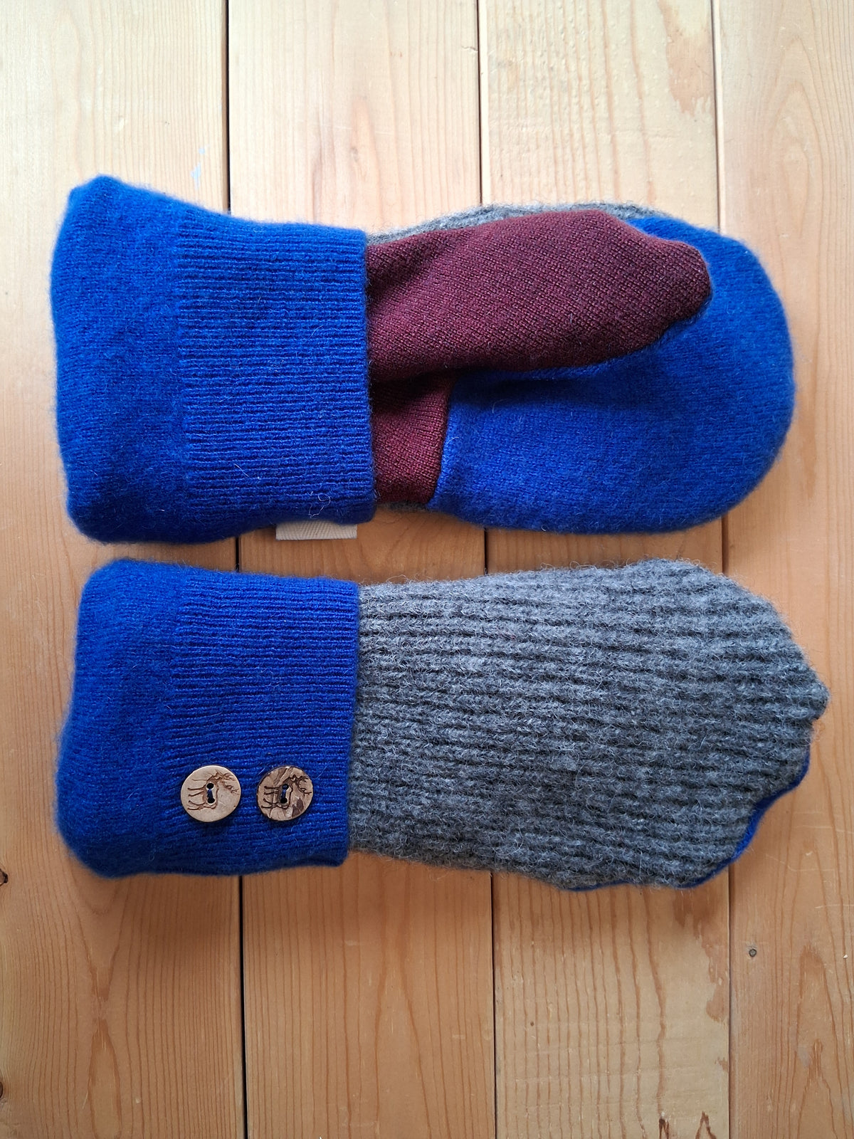 Felted Wool Mittens with Fleece Lining