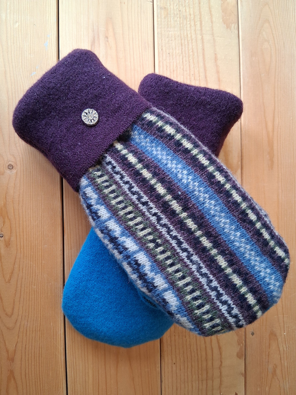 Felted Wool Mittens with Fleece Lining