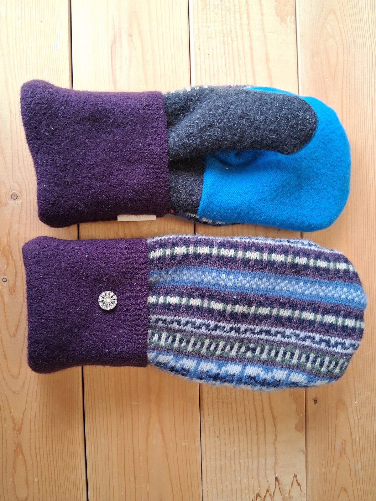 Felted Wool Mittens with Fleece Lining