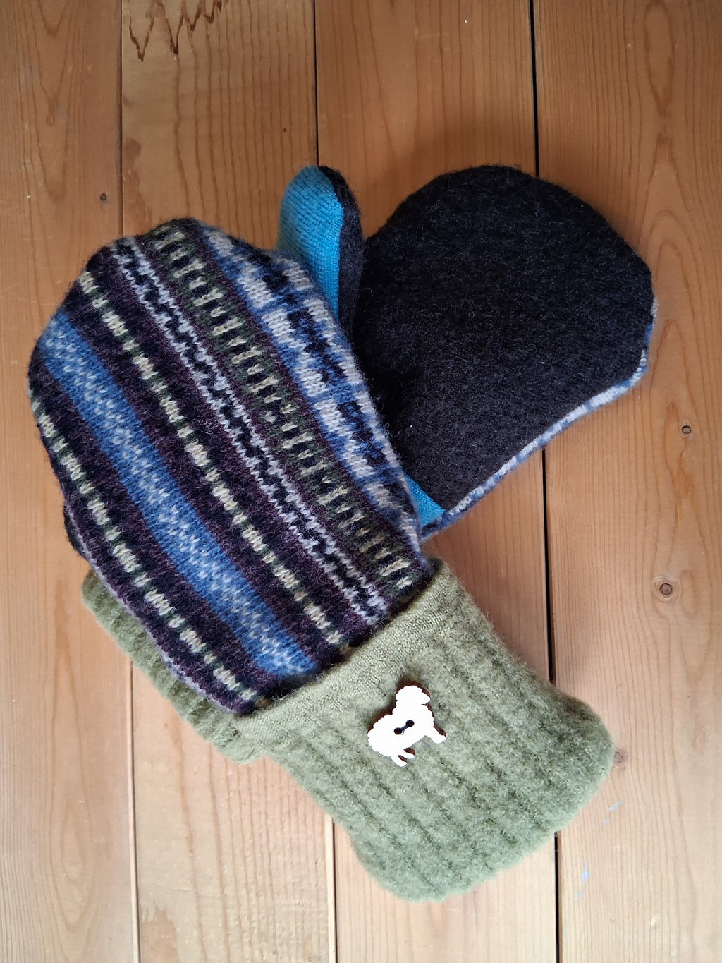 Felted Wool Mittens with Fleece Lining