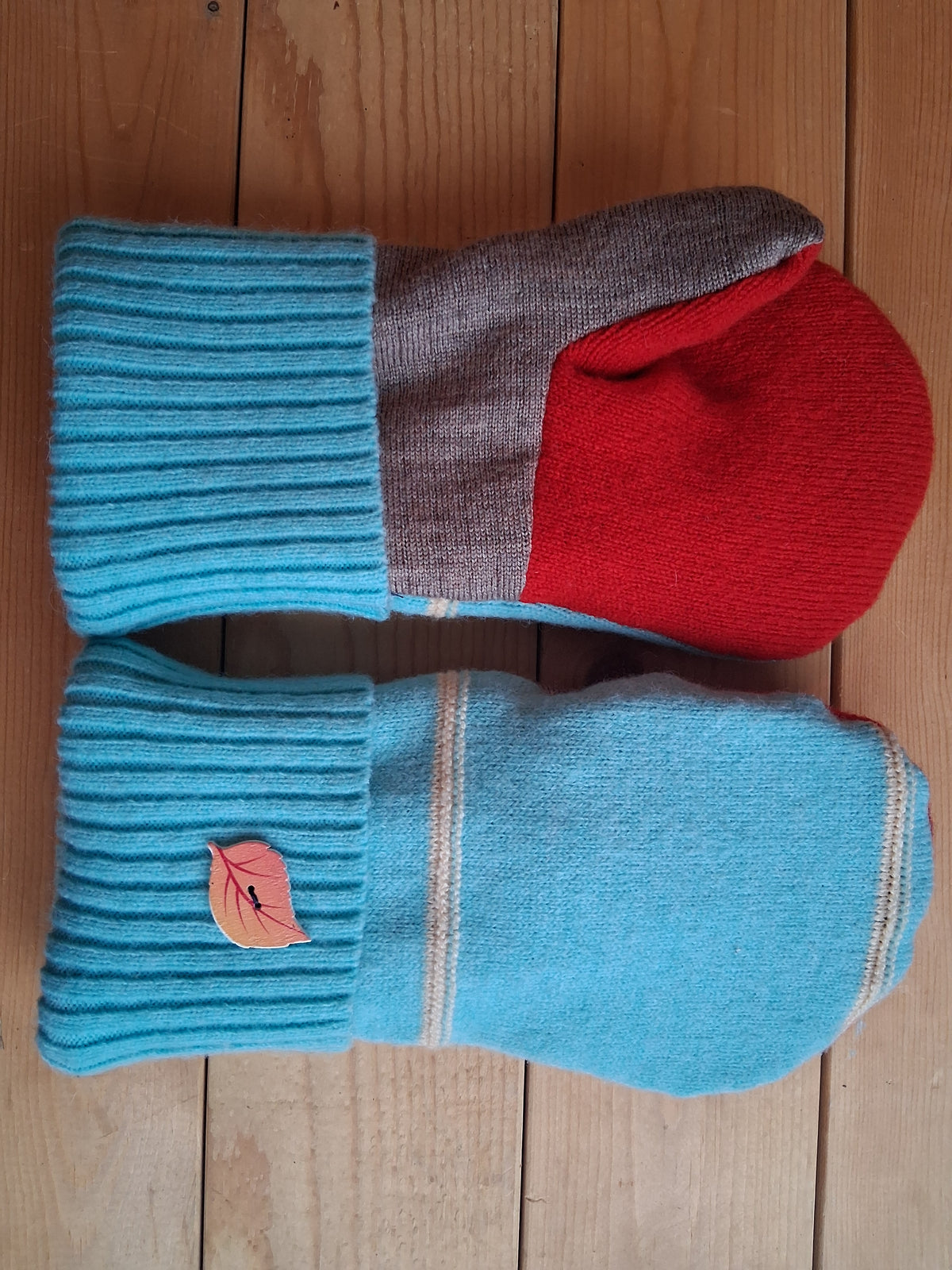 Felted Wool Mittens with Fleece Lining