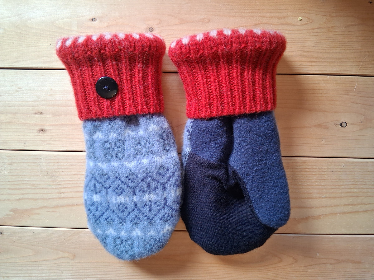 Felted Wool Mittens with Fleece Lining