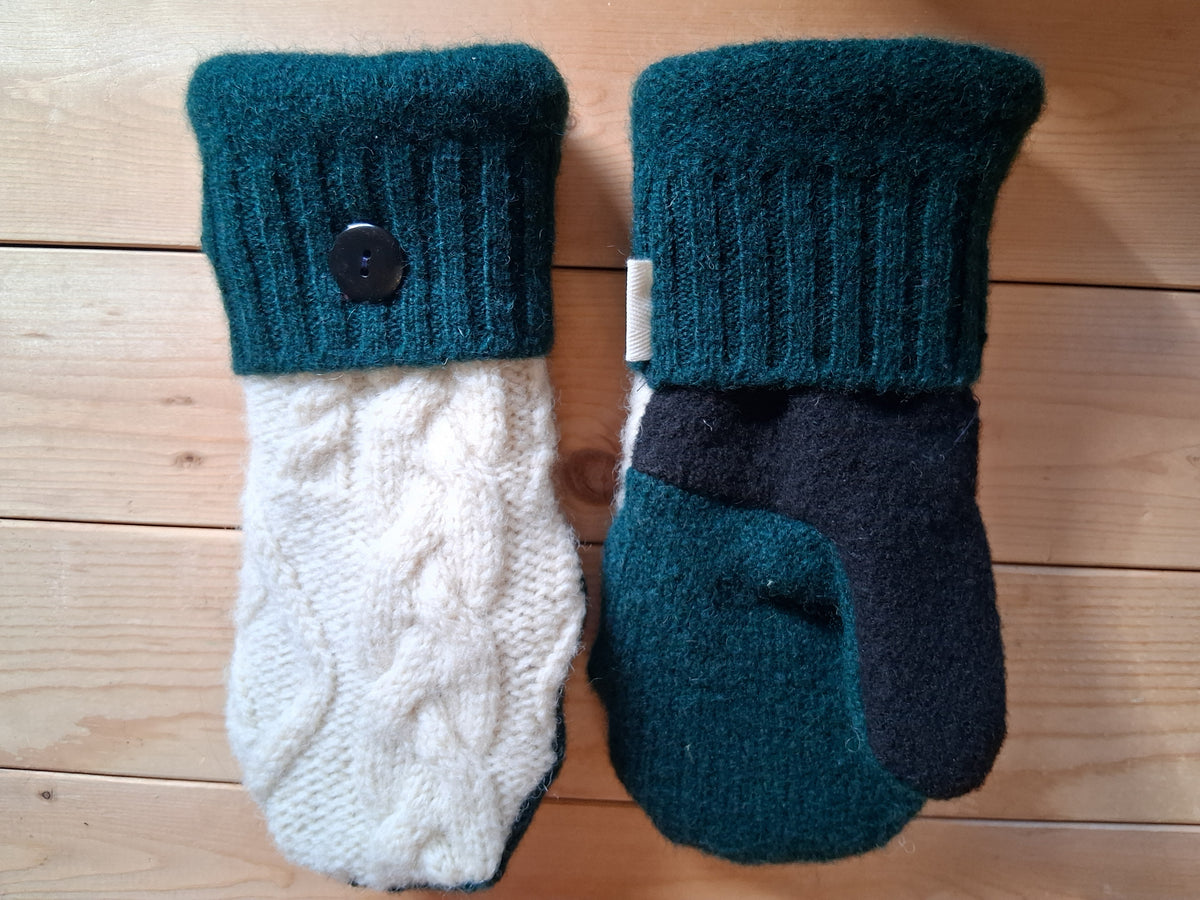 Felted Wool Mittens with Fleece Lining
