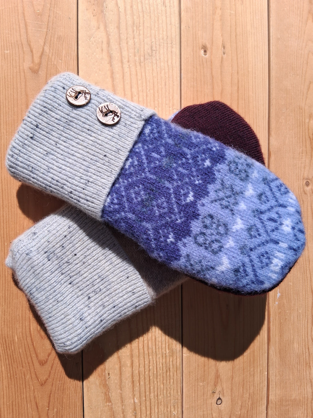 Felted Wool Mittens with Fleece Lining