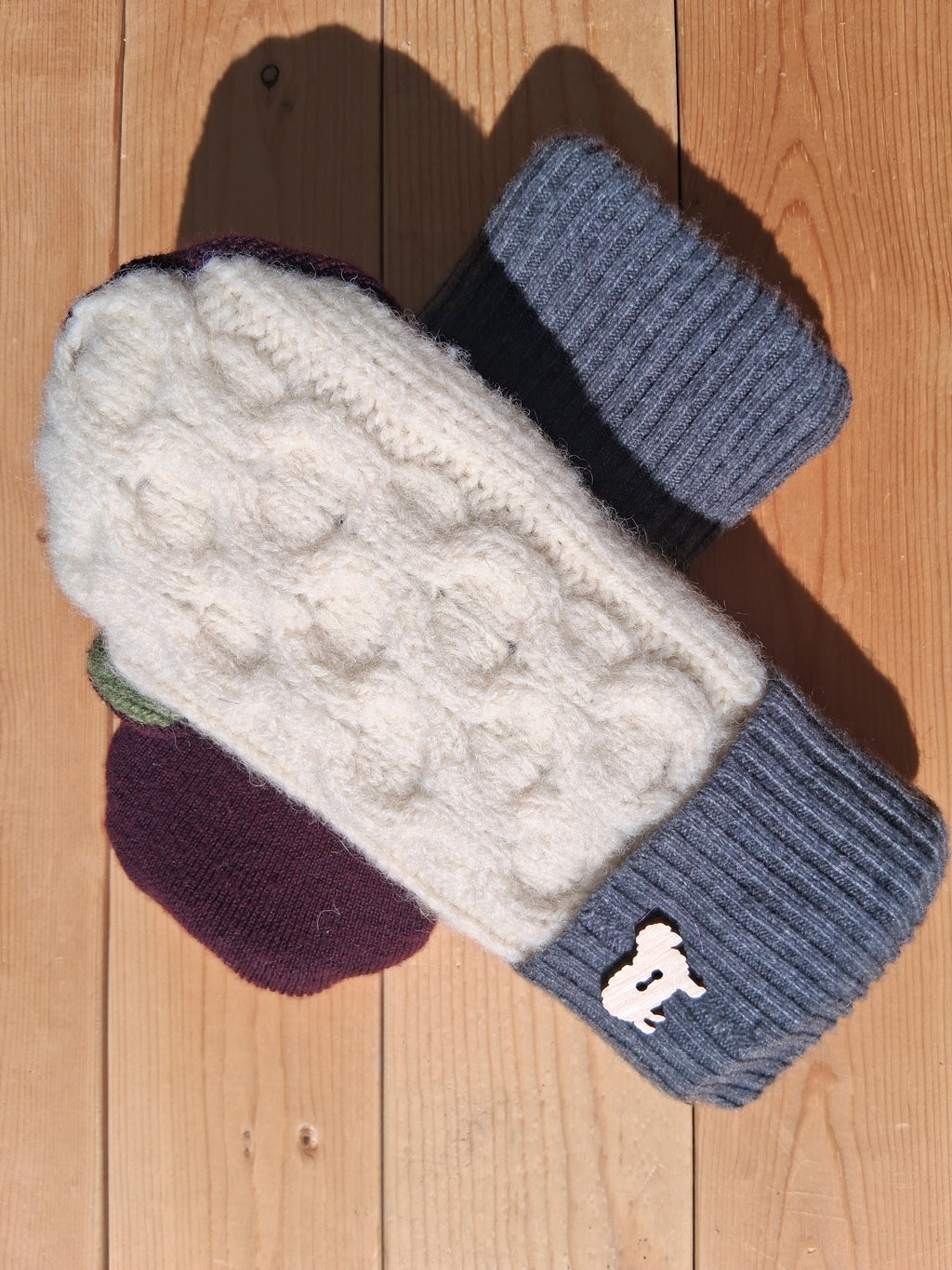 Felted Wool Mittens with Fleece Lining