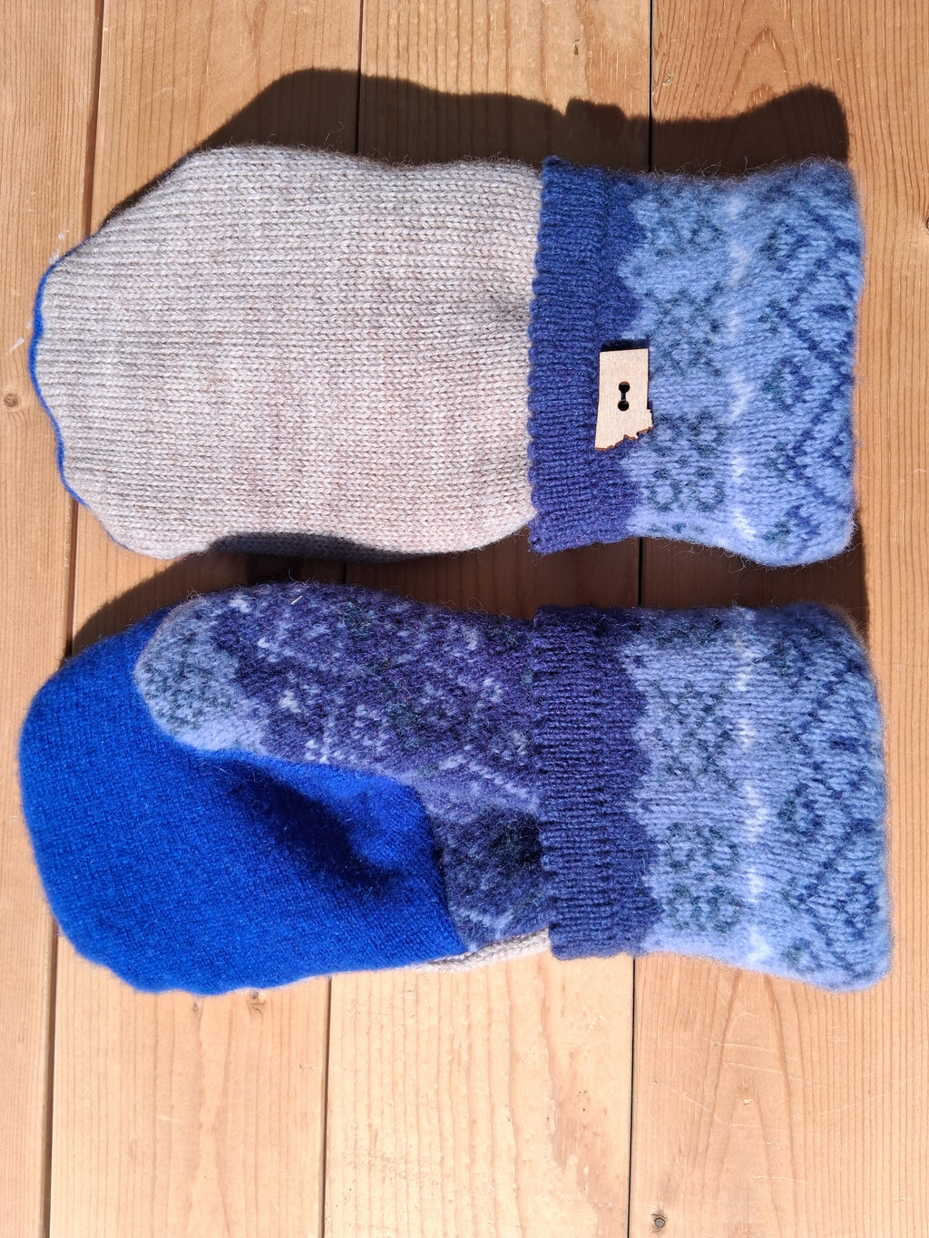 Felted Wool Mittens with Fleece Lining