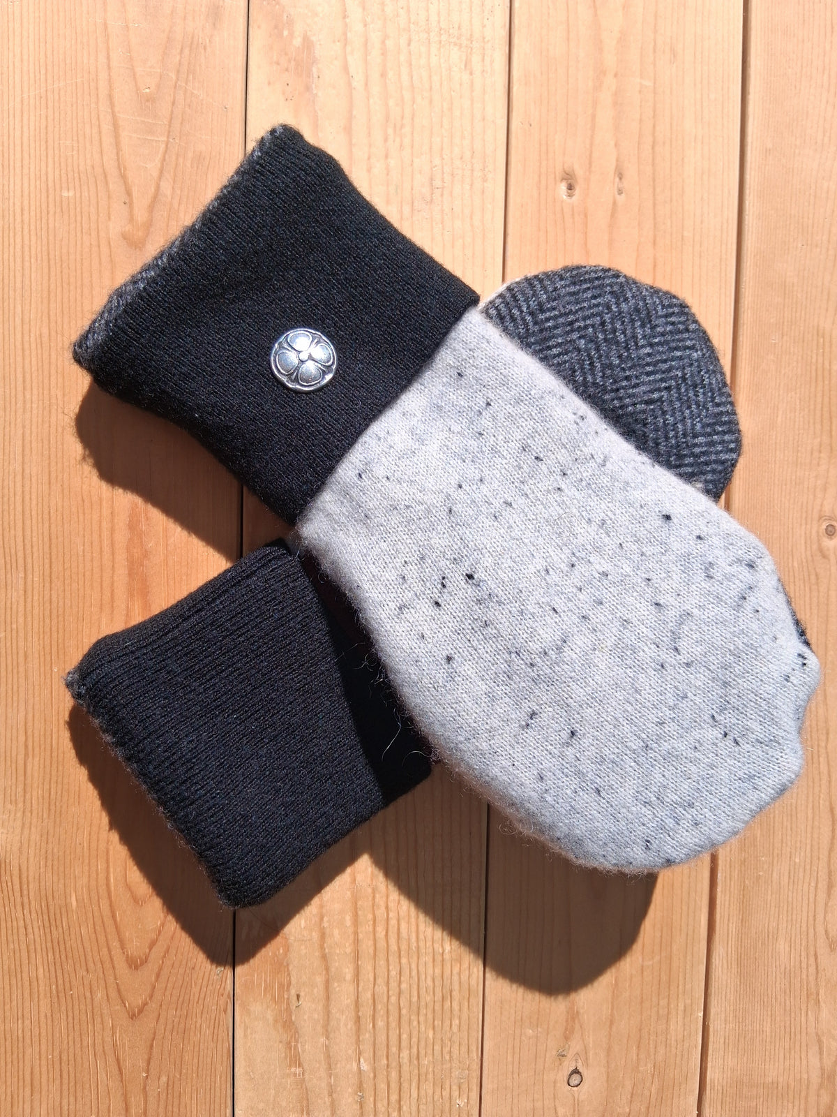 Felted Wool Mittens with Fleece Lining