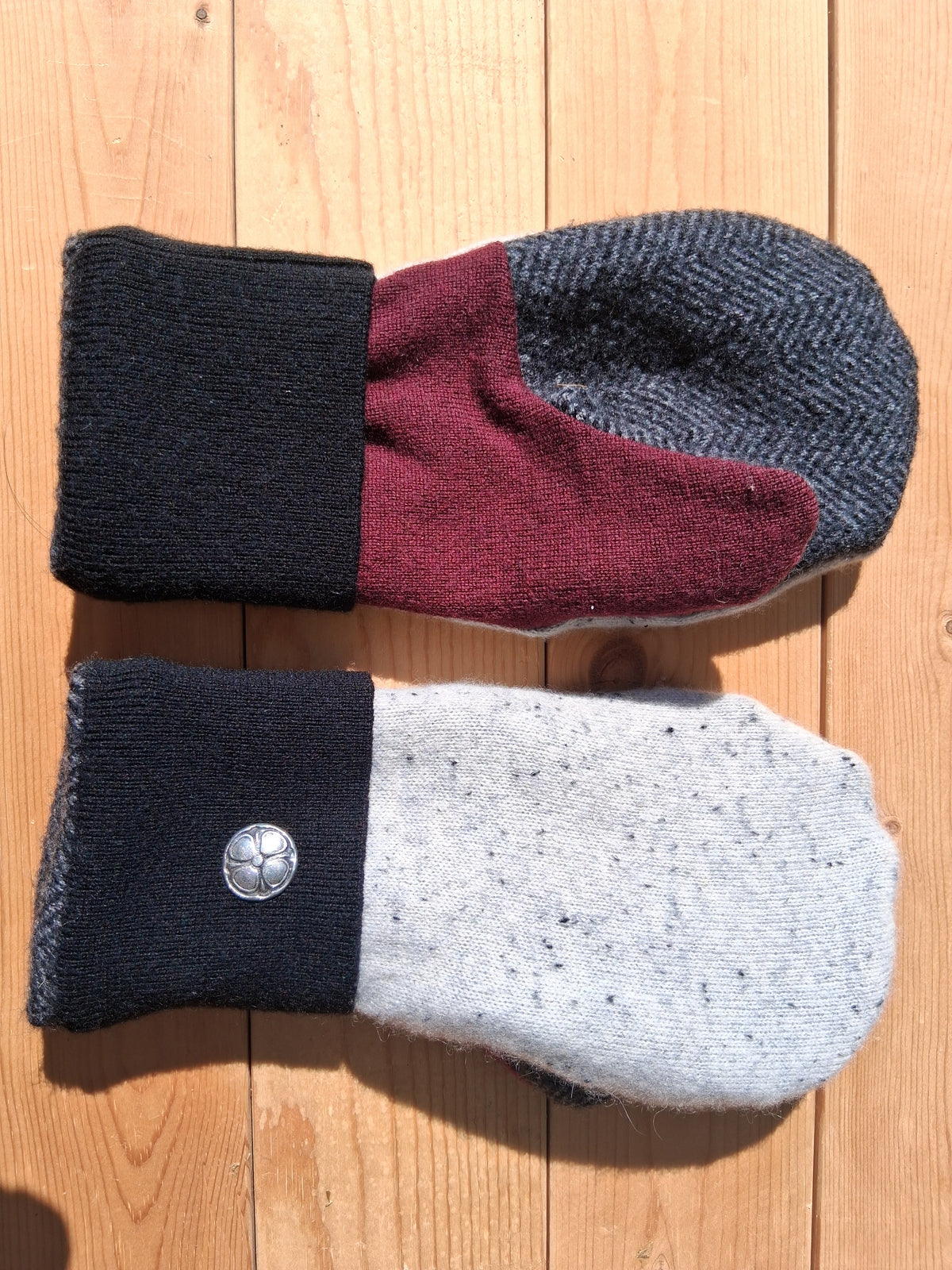 Felted Wool Mittens with Fleece Lining